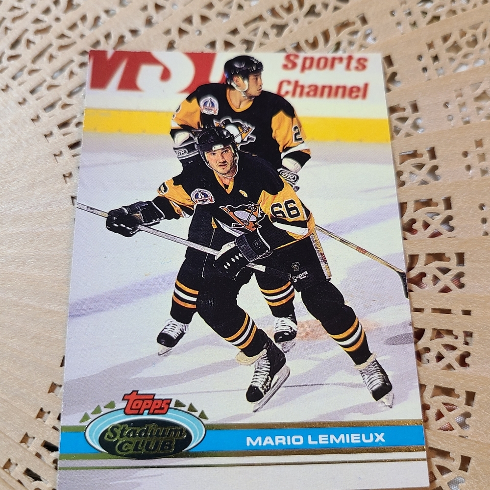 Pittsburgh Penguins Rookie Card Mario Lemieux topps stadium club